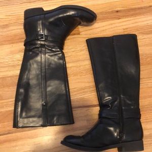 Knee high leather boots water proof